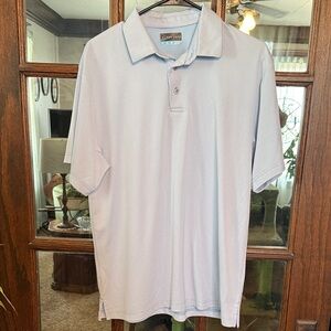 PGA TOUR Mens Light Blue Performance Mesh Short Sleeve Golf Polo Shirt Size M‎